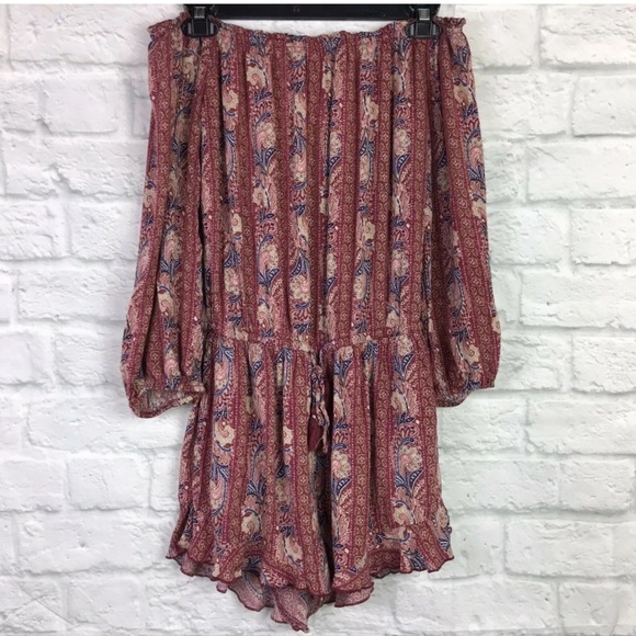 American Eagle Outfitters Pants - American Eagle Off The Shoulder Long Sleeve Romper SZ S